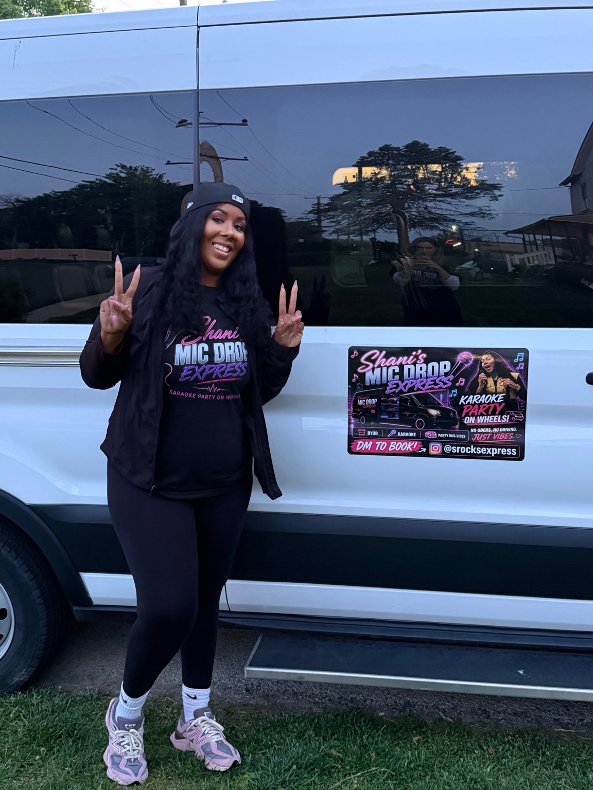 Shaunta hosting a karaoke event with MIC Drop Express